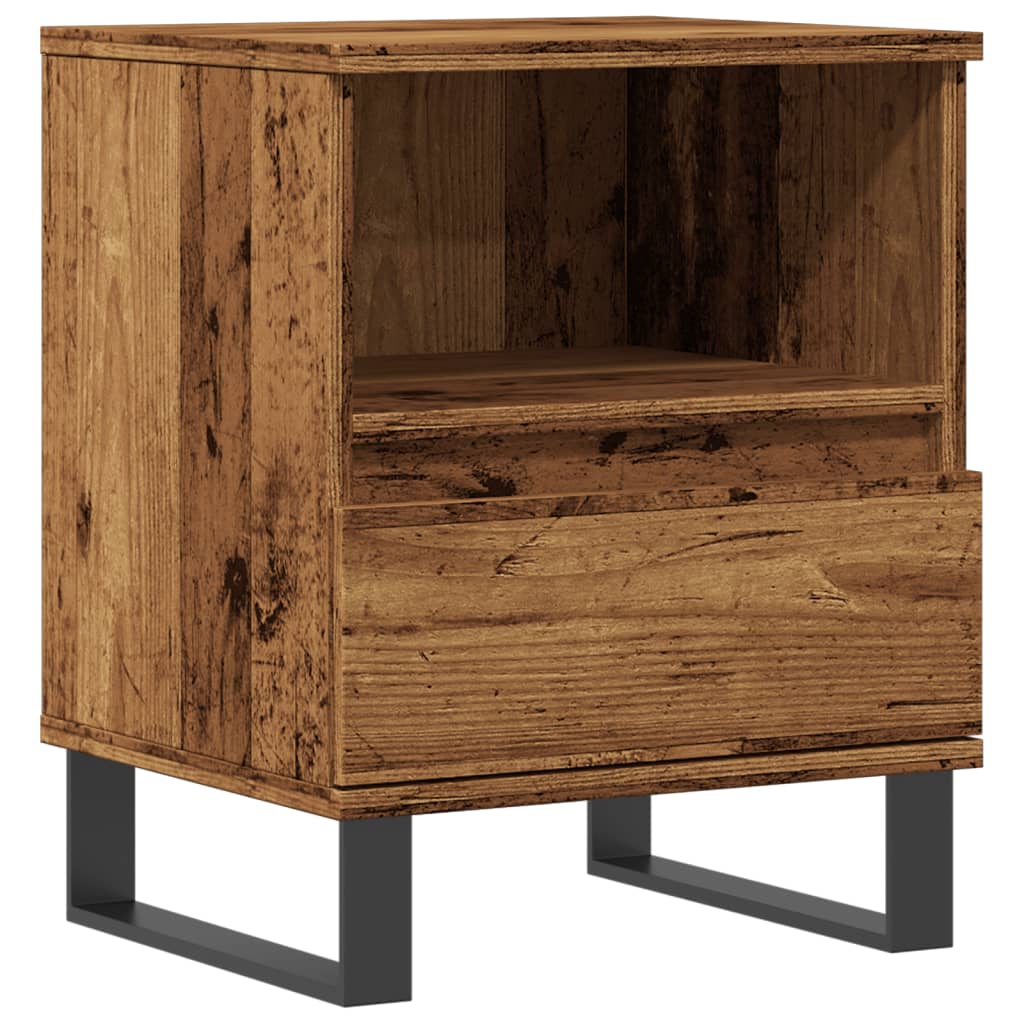 Table de chevet aspect bois de récupération 40x35x50 cm en bois