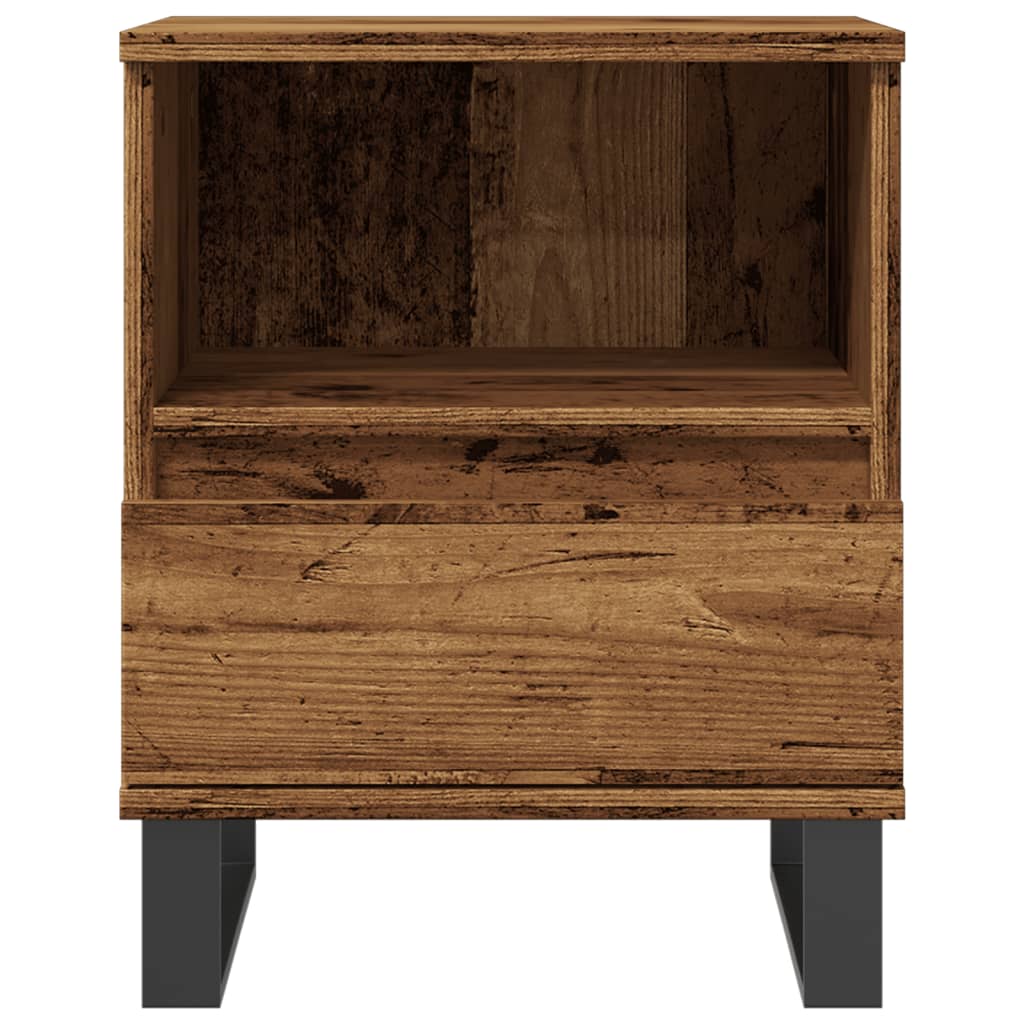 Table de chevet aspect bois de récupération 40x35x50 cm en bois