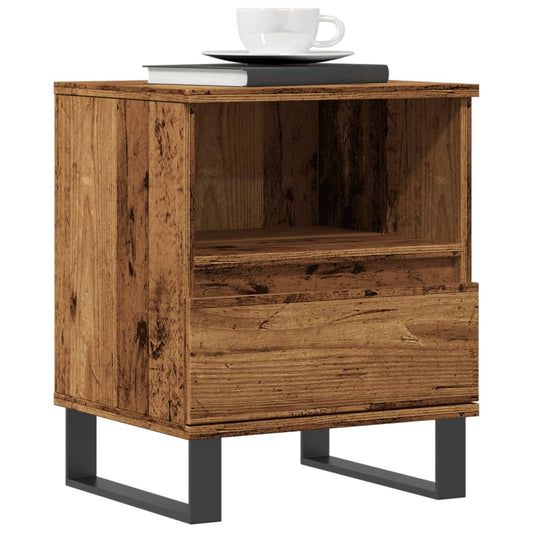 Bedside tables 2 pcs. Old wood look 40x35x50 cm wood material