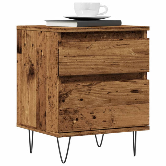 Bedside tables 2 pcs. Old wood look 40x35x50 cm wood material