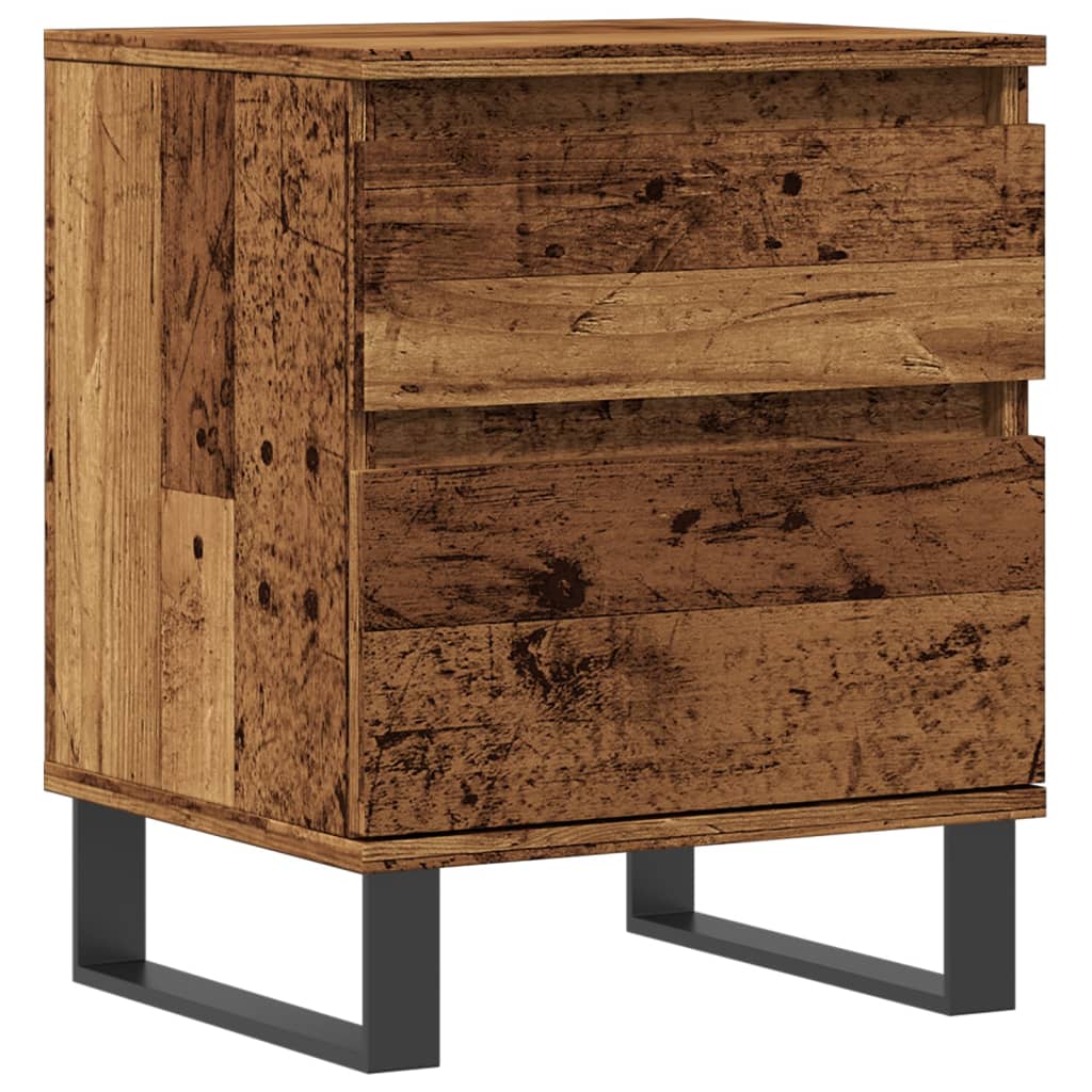 Table de chevet aspect bois de récupération 40x35x50 cm en bois