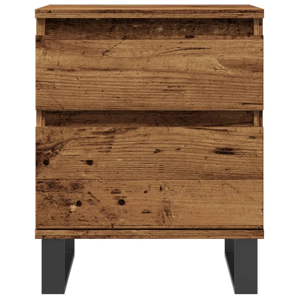 Table de chevet aspect bois de récupération 40x35x50 cm en bois