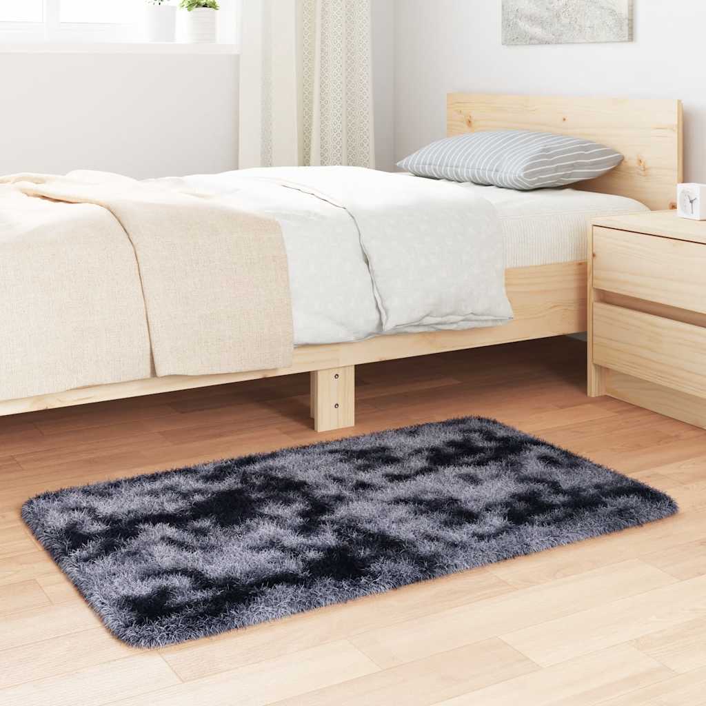 Tapis shaggy, poils longs NAVARRA, gris foncé, 60x100 cm, polyester