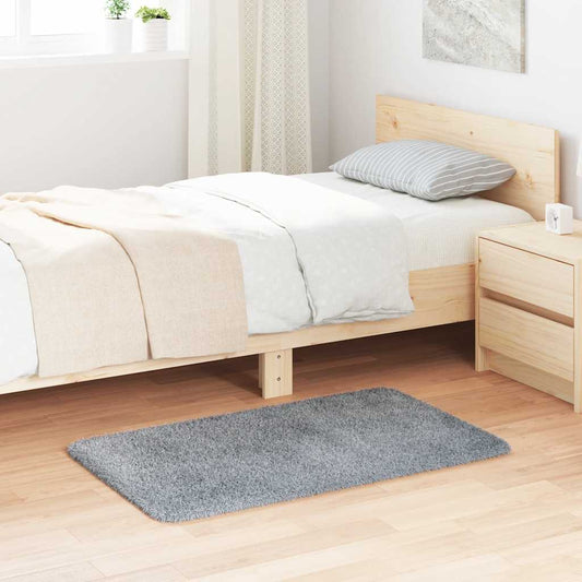 Tapis shaggy, poils longs NAVARRA, gris argenté, 60x100 cm, polyester