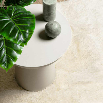 Teppich Shaggy Hochflor NAVARRA Creme 80x150 cm Polyester