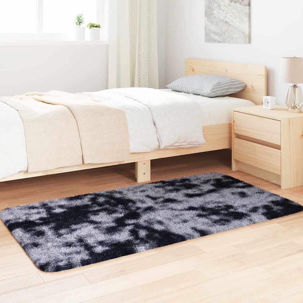Tapis shaggy, poils longs NAVARRA, gris foncé, 80x150 cm, polyester