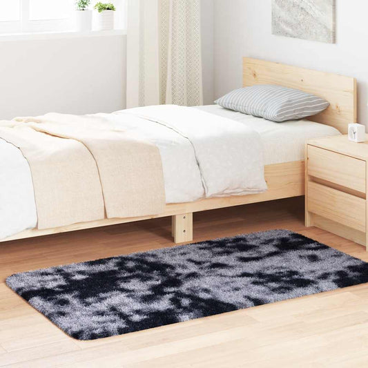 Tapis shaggy, poils longs NAVARRA, gris foncé, 80x150 cm, polyester