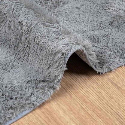 Teppich Shaggy Hochflor NAVARRA Hellgrau 80x150 cm Polyester