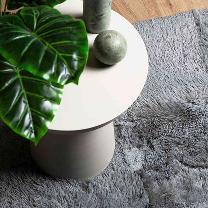 Teppich Shaggy Hochflor NAVARRA Hellgrau 80x150 cm Polyester