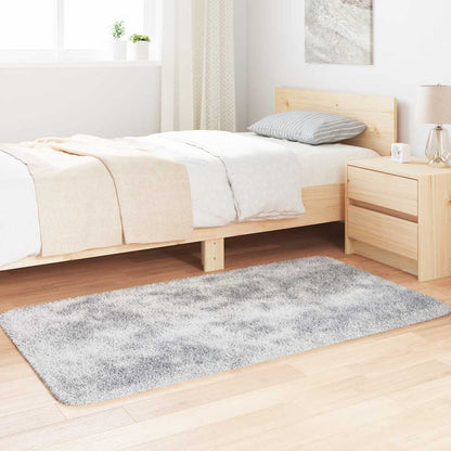 Teppich Shaggy Hochflor NAVARRA Silbergrau 80x150 cm Polyester