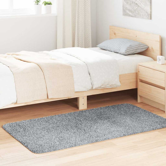 Tapis shaggy, poils longs NAVARRA, gris argenté, 80x150 cm, polyester