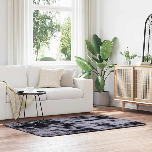 Tapis shaggy, poils longs NAVARRA, gris foncé, 120x170 cm, polyester