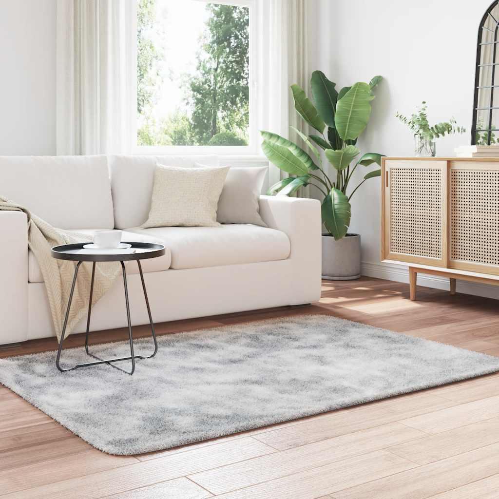 Tapis shaggy, poils longs NAVARRA, gris clair, 120x170 cm, polyester