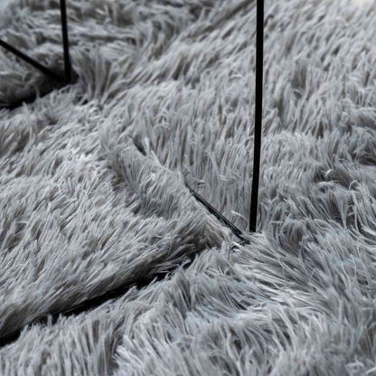 Teppich Shaggy Hochflor NAVARRA Hellgrau 120x170 cm Polyester
