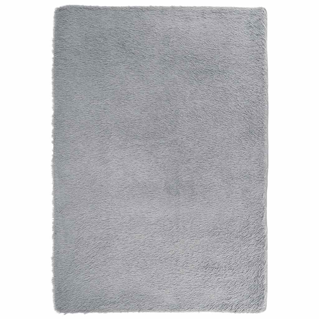 Shaggy rug, high pile NAVARRA, silver grey, 160x230 cm, polyester