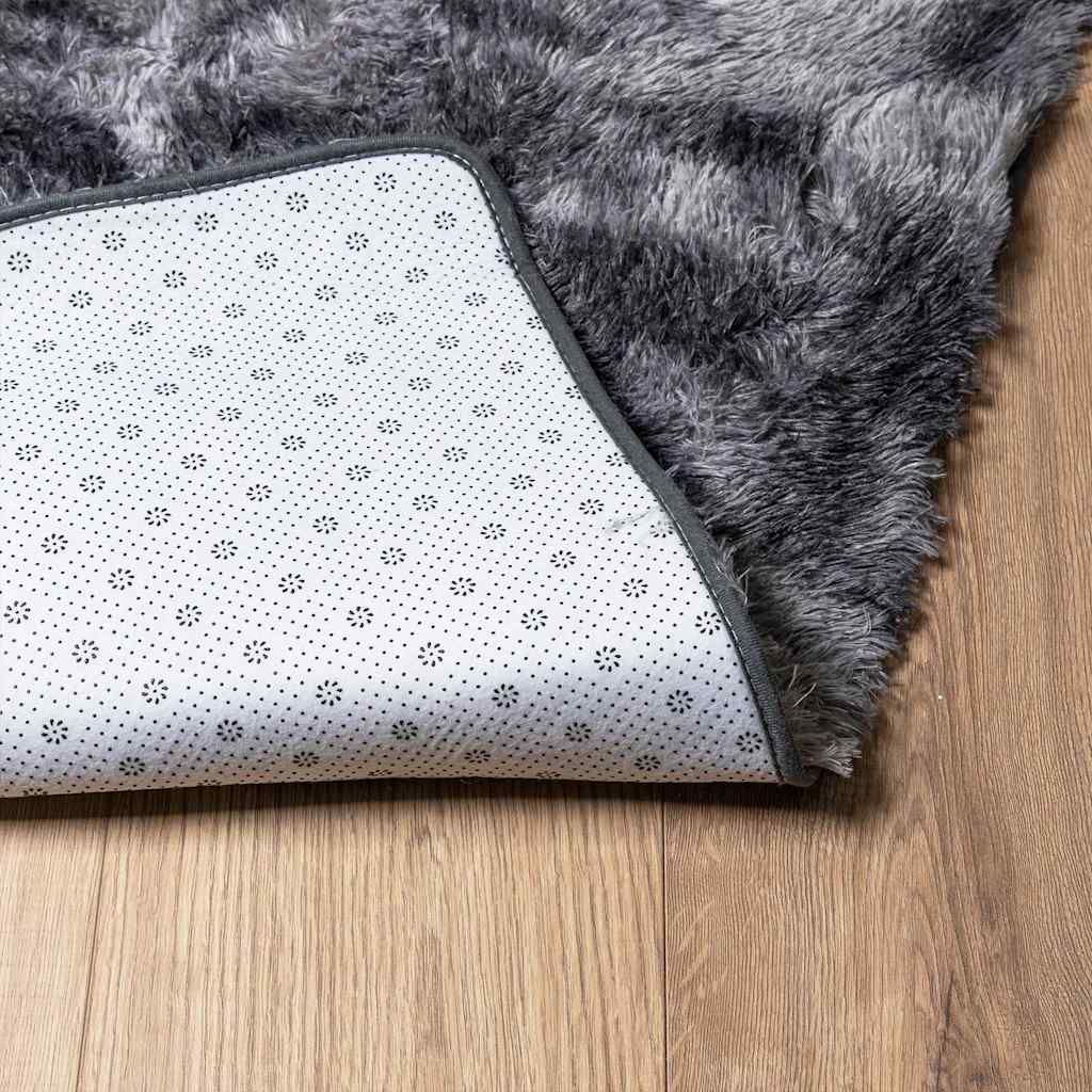 Tapis shaggy, poils longs NAVARRA, gris foncé, 200x290 cm, polyester