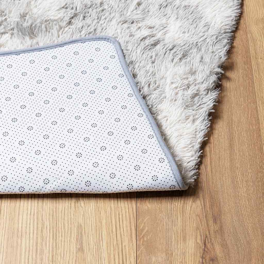 Tapis shaggy à poils longs NAVARRA gris clair 200x290 cm polyester