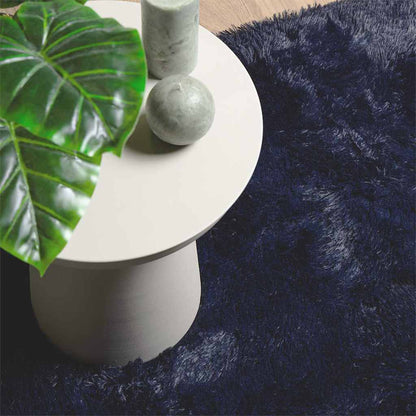Teppich Shaggy Hochflor NAVARRA Marineblau 200x290 cm Polyester
