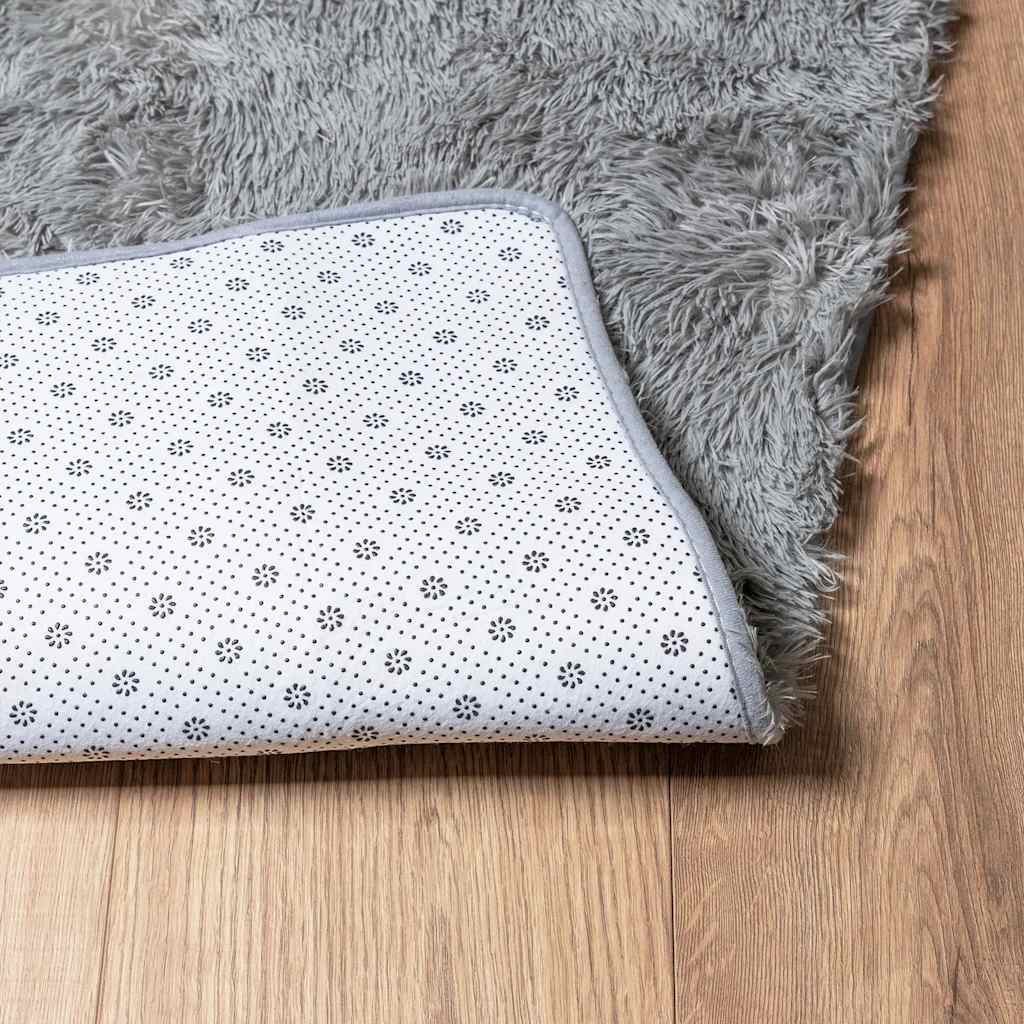 Tapis shaggy, poils longs NAVARRA, gris argenté, 200x290 cm, polyester