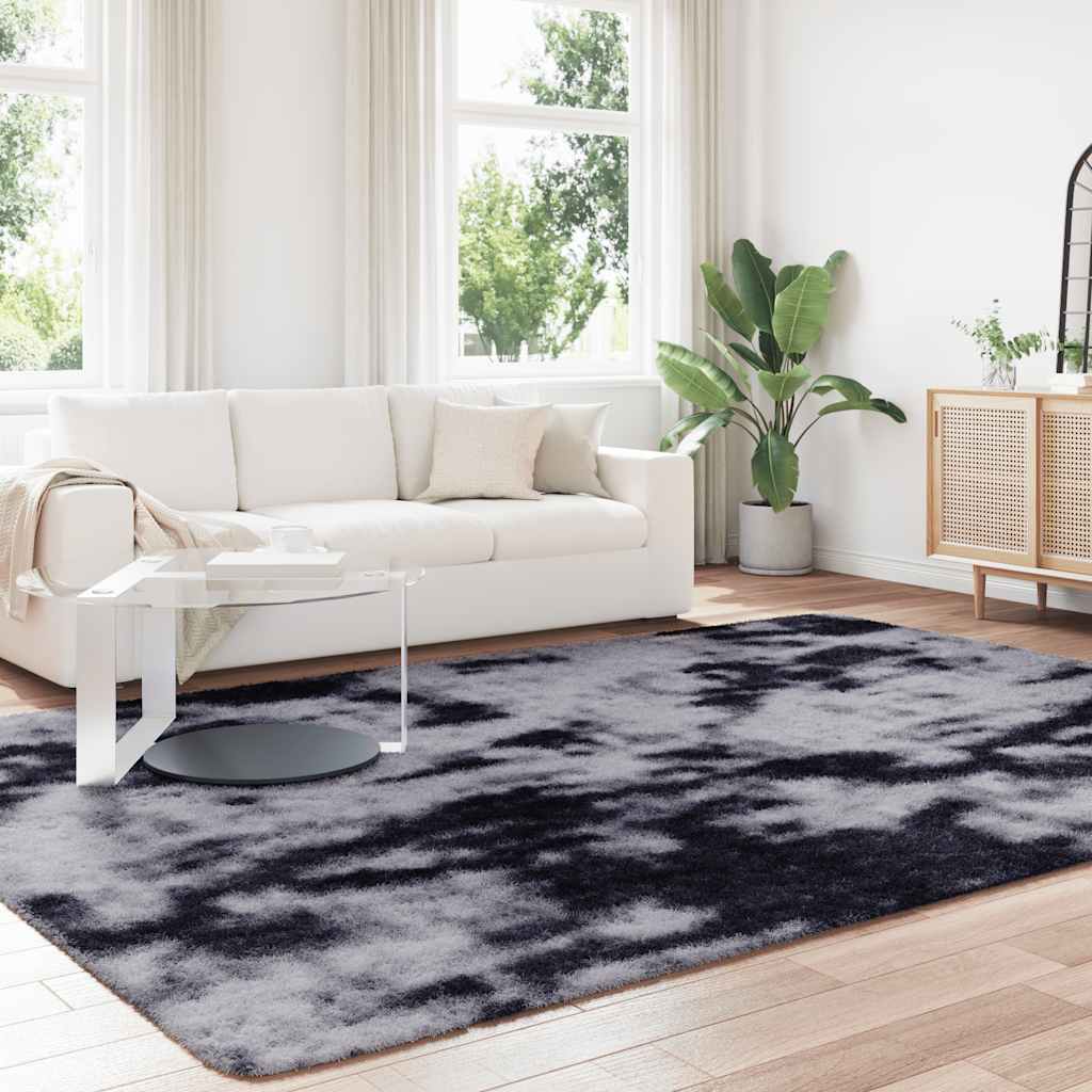 Tapis shaggy à poils longs NAVARRA gris foncé 240x340 cm polyester