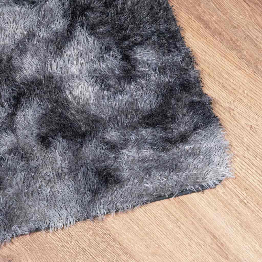 Tapis shaggy à poils longs NAVARRA gris foncé 240x340 cm polyester