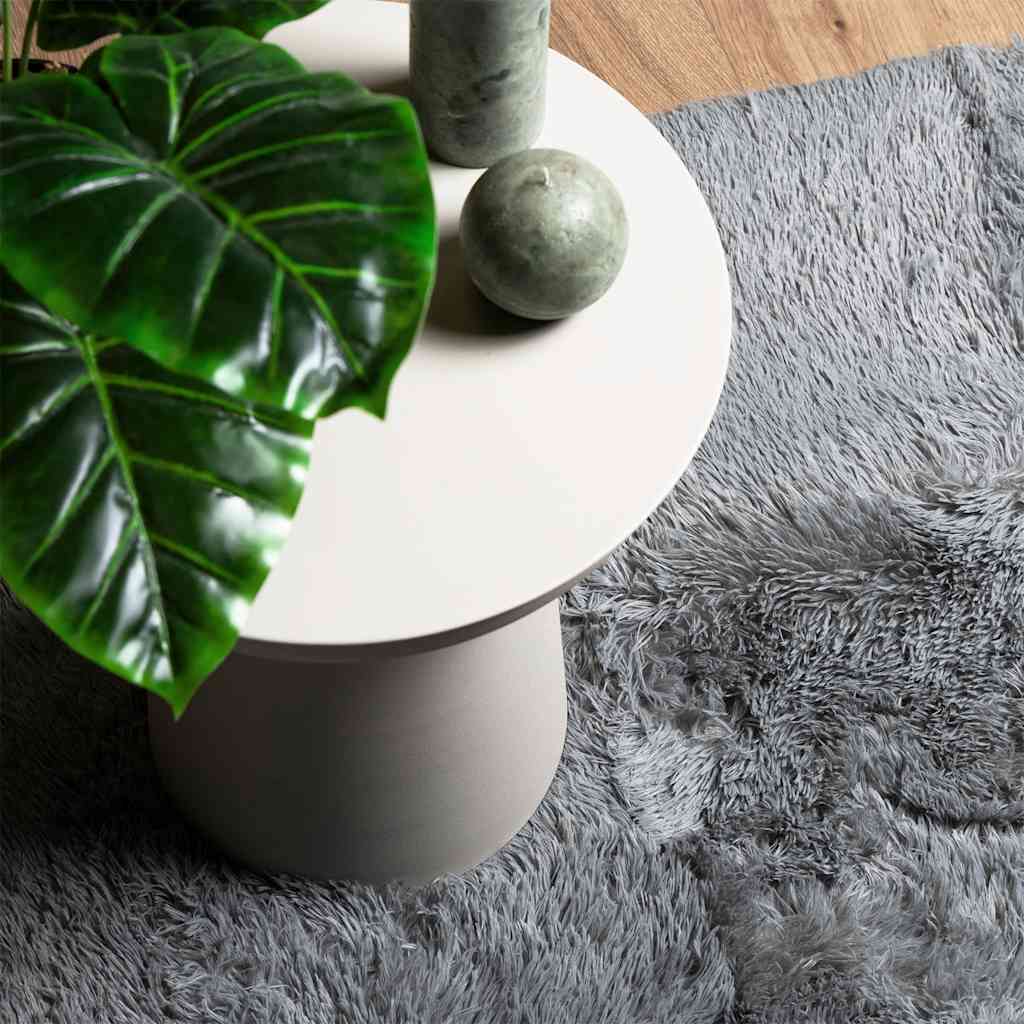 Tapis shaggy à poils longs NAVARRA gris argenté 240x340 cm polyester