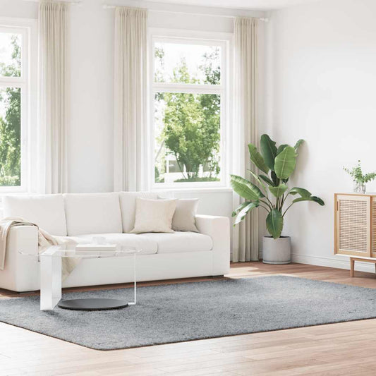 Tapis shaggy à poils longs NAVARRA gris argenté 240x340 cm polyester