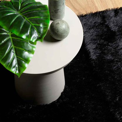 Teppich Shaggy Hochflor NAVARRA Schwarz 120x120 cm Polyester