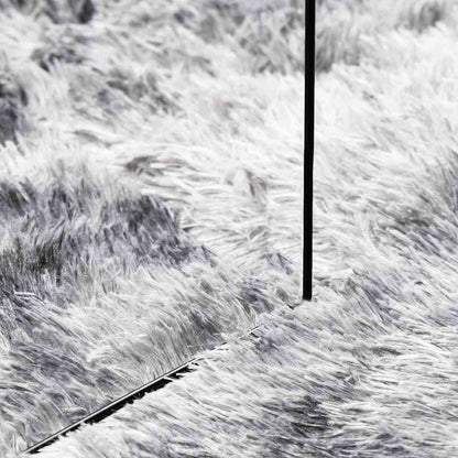 Teppich Shaggy Hochflor NAVARRA Silbergrau 120x120 cm Polyester