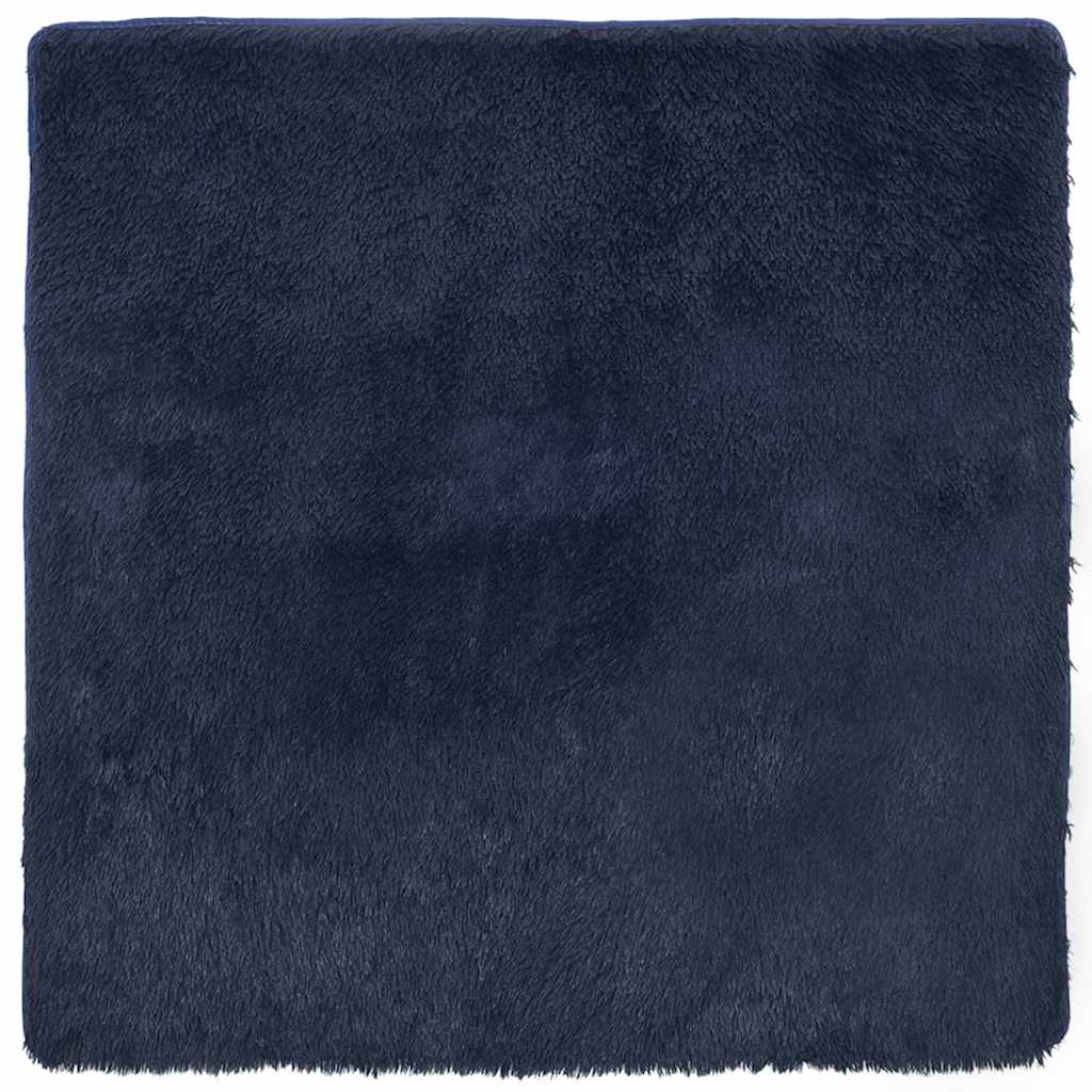 Tapis shaggy, poils longs NAVARRA, bleu marine, 160x160 cm, polyester