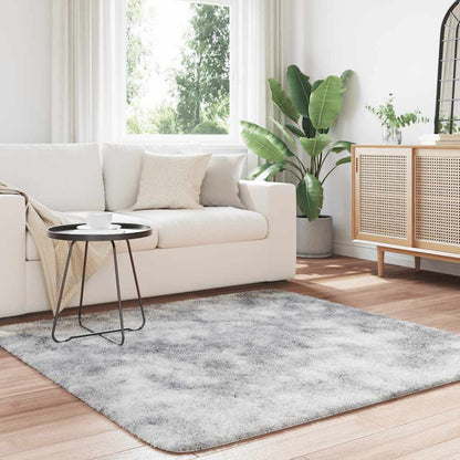Teppich Shaggy Hochflor NAVARRA Silbergrau 160x160 cm Polyester