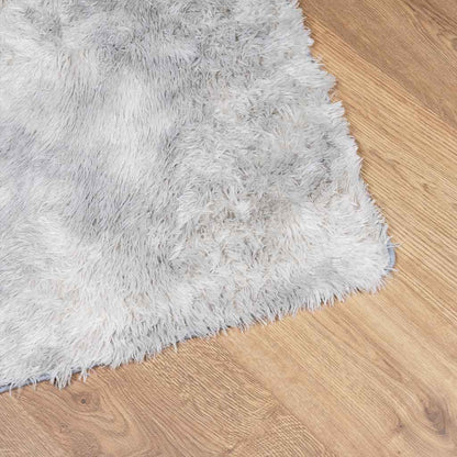 Teppich Shaggy Hochflor NAVARRA Silbergrau 160x160 cm Polyester