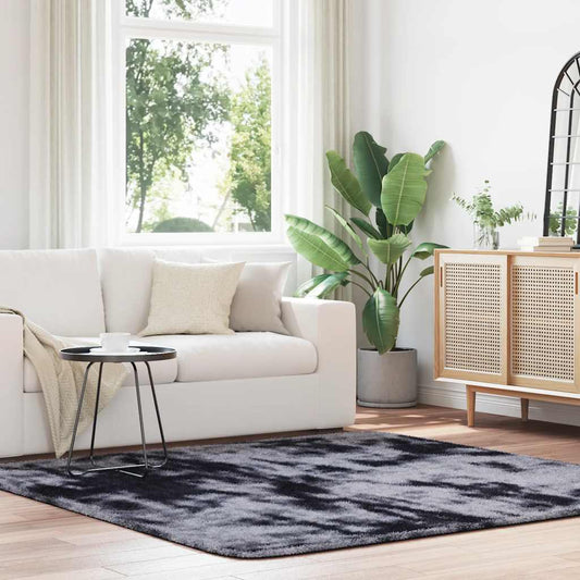 Tapis shaggy, poils longs NAVARRA, gris foncé, 200x200 cm, polyester