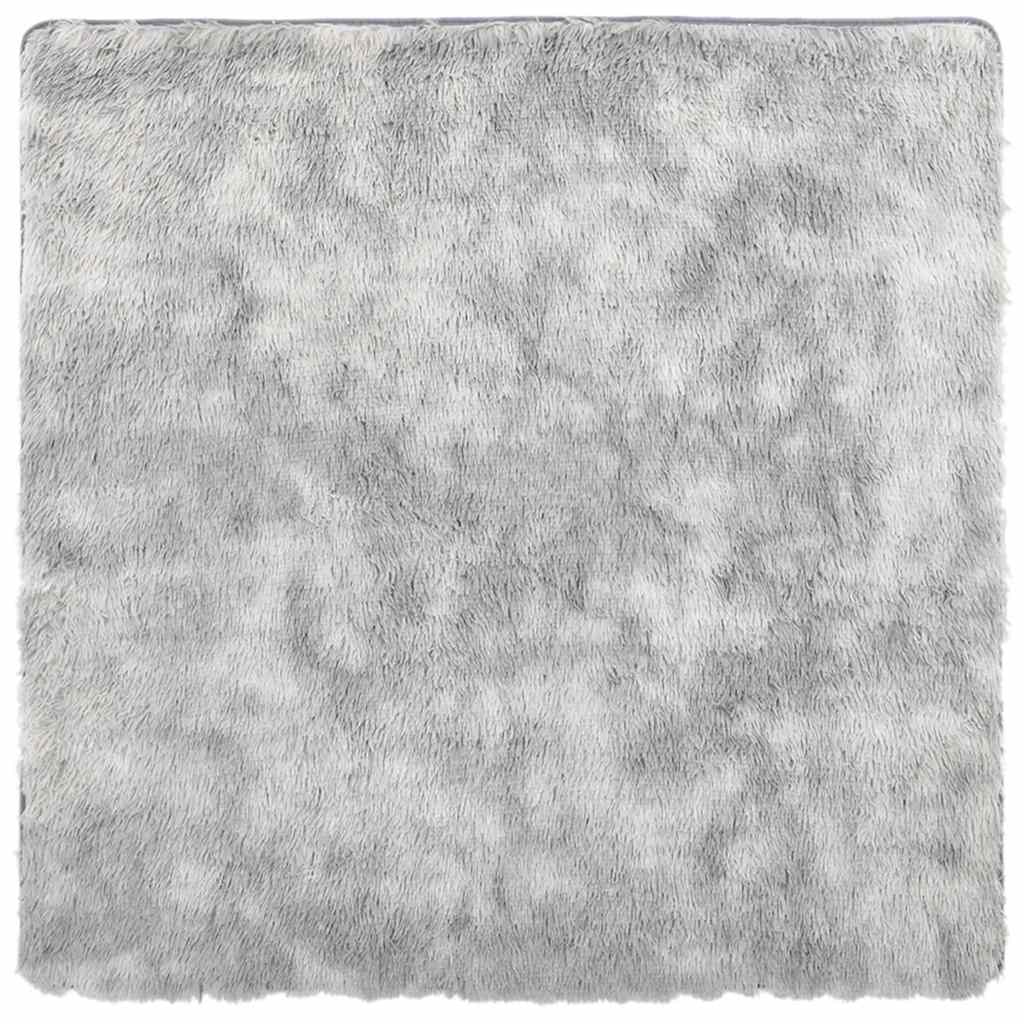 Tapis shaggy, poils longs NAVARRA, gris clair, 200x200 cm, polyester