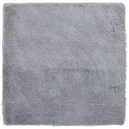 Teppich Shaggy Hochflor NAVARRA Hellgrau 200x200 cm Polyester