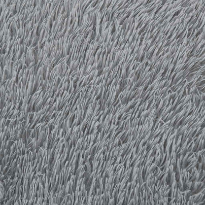 Teppich Shaggy Hochflor NAVARRA Hellgrau 200x200 cm Polyester