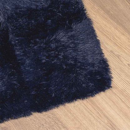 Teppich Shaggy Hochflor NAVARRA Marineblau 200x200 cm Polyester