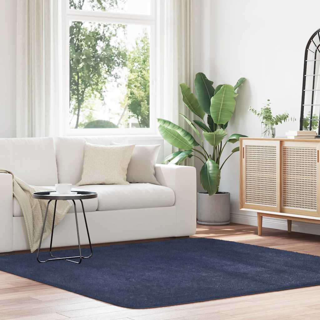 Shaggy rug, deep pile NAVARRA, navy blue, 200x200 cm, polyester