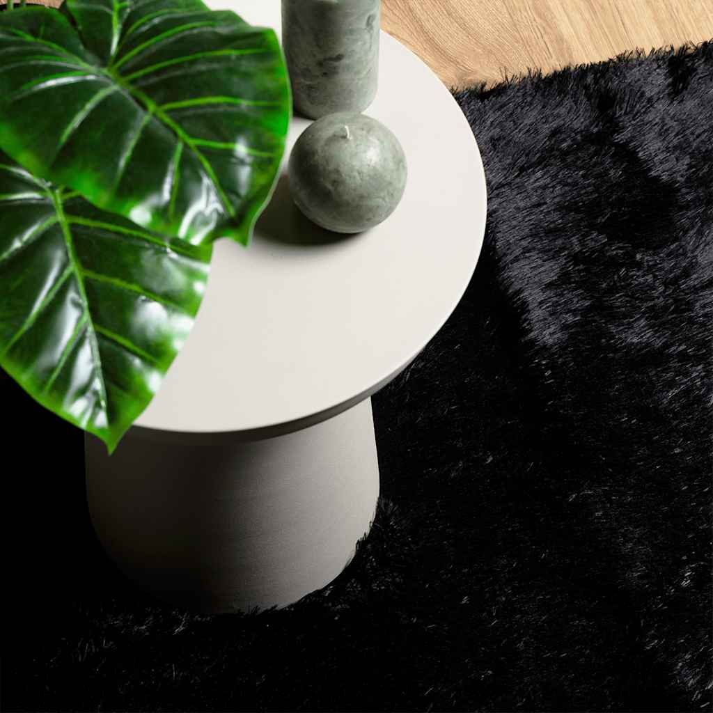 Tapis shaggy à poils longs NAVARRA Noir 240x240 cm Polyester