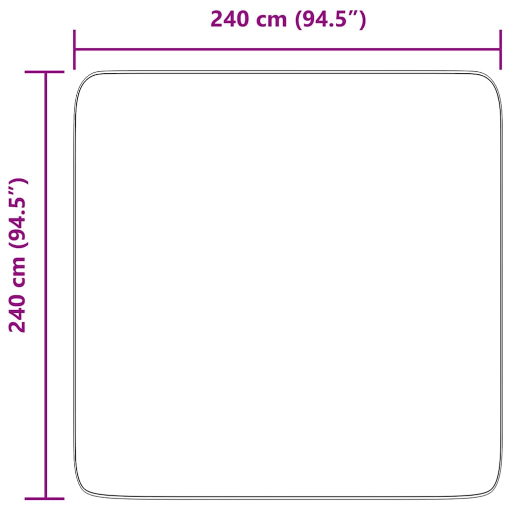Tapis shaggy à poils longs NAVARRA Noir 240x240 cm Polyester