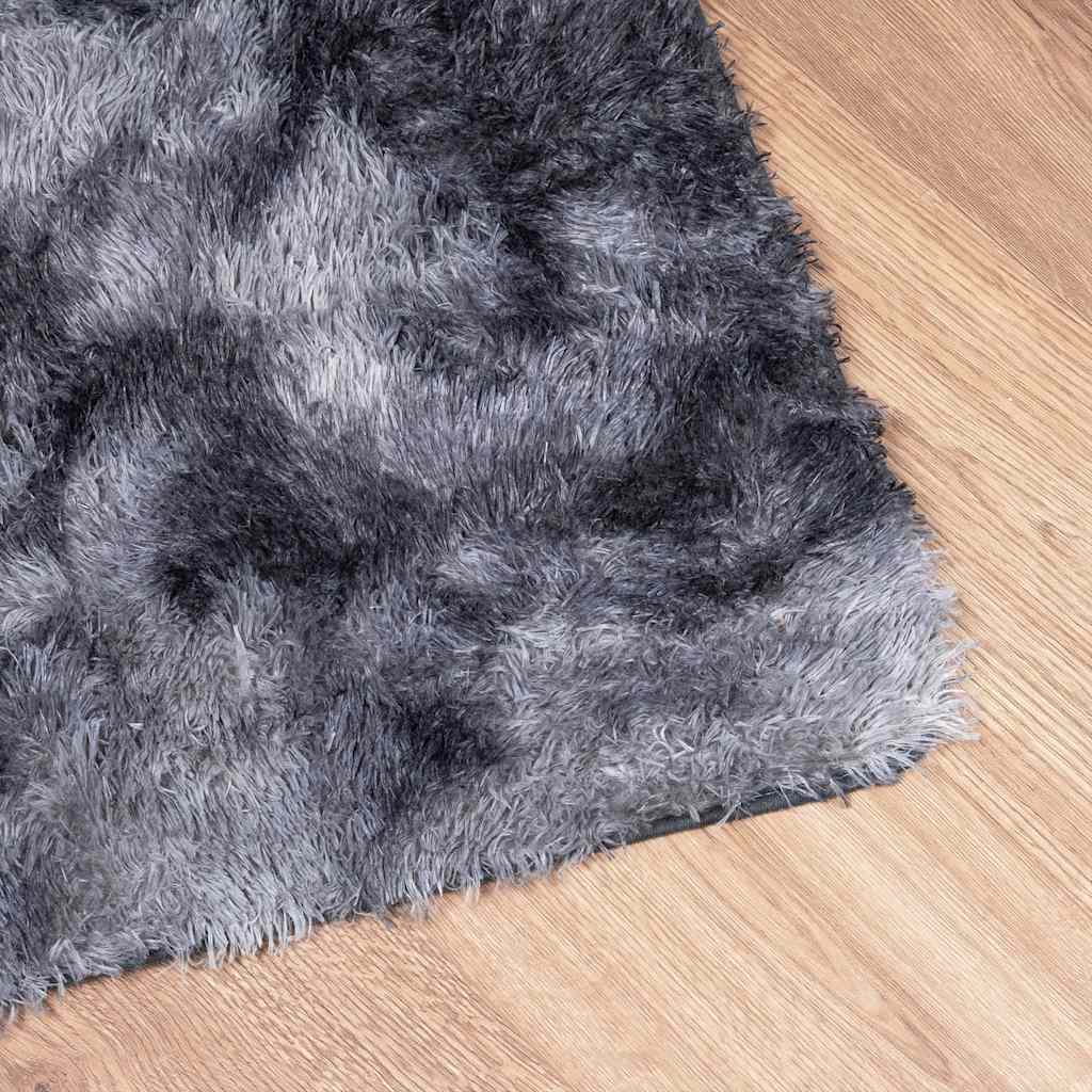 Tapis shaggy, poils longs NAVARRA, gris foncé, 240x240 cm, polyester