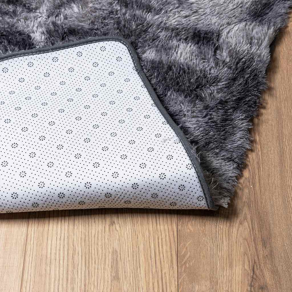 Tapis shaggy, poils longs NAVARRA, gris foncé, 240x240 cm, polyester