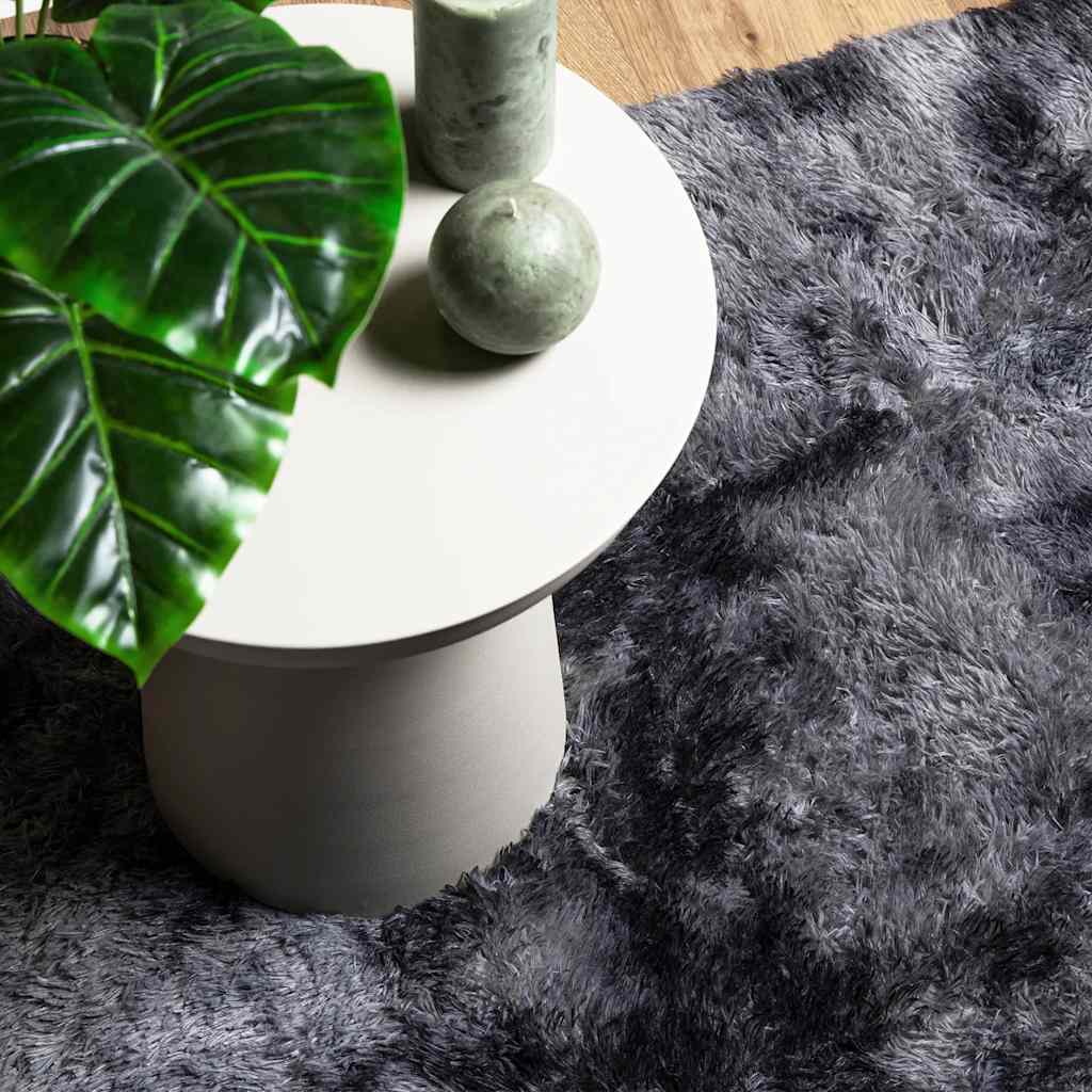 Tapis shaggy, poils longs NAVARRA, gris foncé, 240x240 cm, polyester