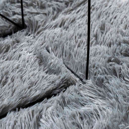 Teppich Shaggy Hochflor NAVARRA Hellgrau 240x240 cm Polyester