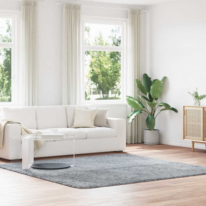 Teppich Shaggy Hochflor NAVARRA Hellgrau 240x240 cm Polyester
