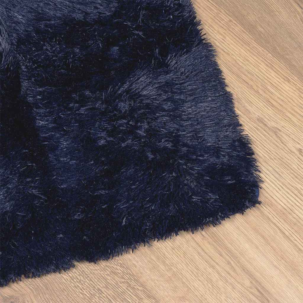 Shaggy rug, deep pile NAVARRA, navy blue, 240x240 cm, polyester