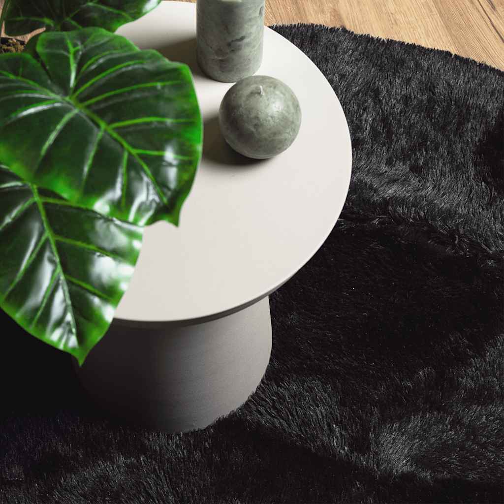 Tapis shaggy à poils longs NAVARRA Noir 100x100 cm Polyester