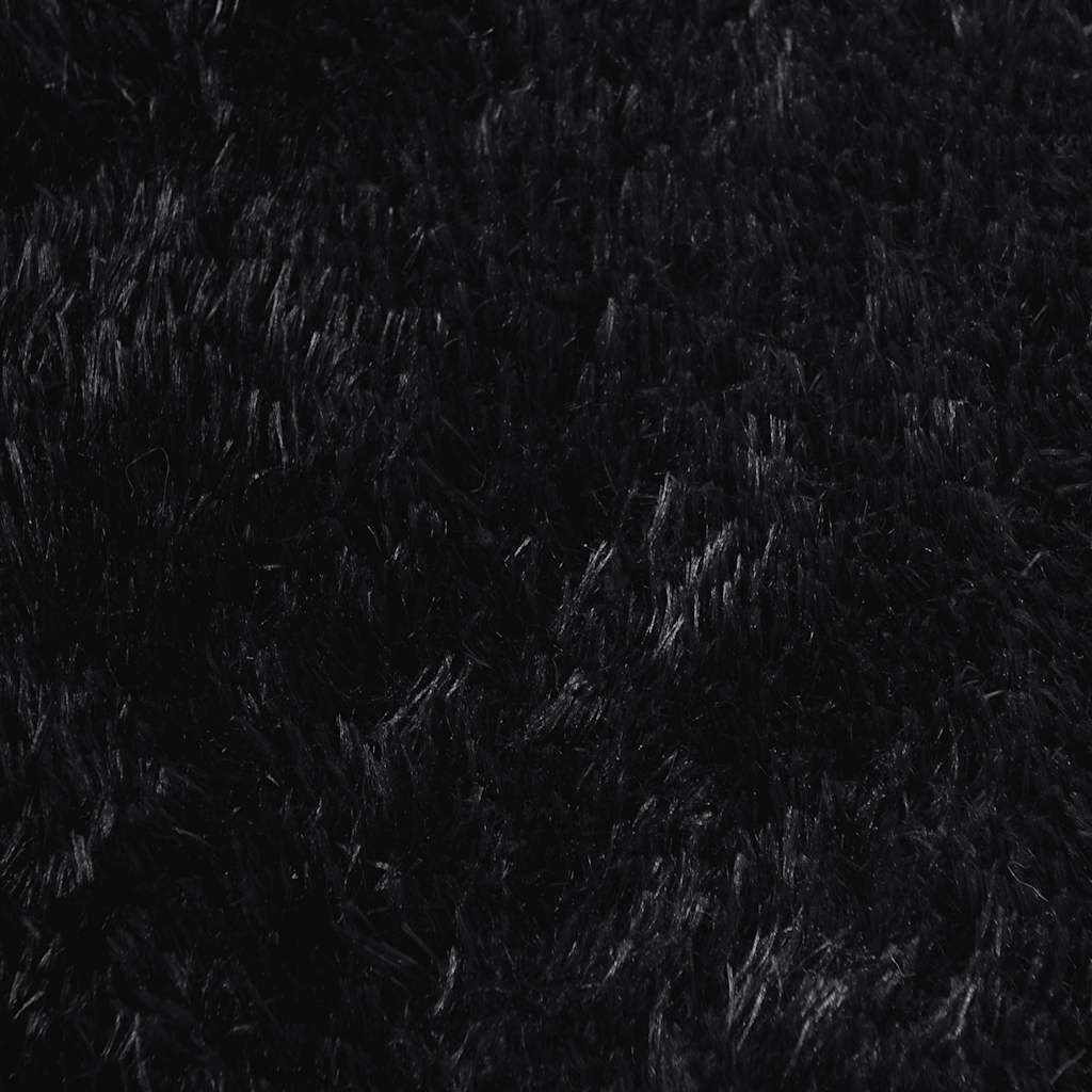 Tapis shaggy à poils longs NAVARRA Noir 100x100 cm Polyester