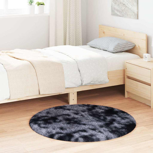 Tapis shaggy, poils longs NAVARRA, gris foncé, 100x100 cm, polyester