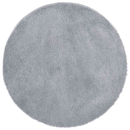 Teppich Shaggy Hochflor NAVARRA Hellgrau 100x100 cm Polyester